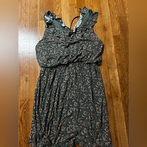 Loft Green Paisley Dress Size Large